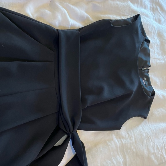 Tahari ASL Side Tie Scuba Crepe Crop Wide Leg Jumpsuit - Picture 5 of 7